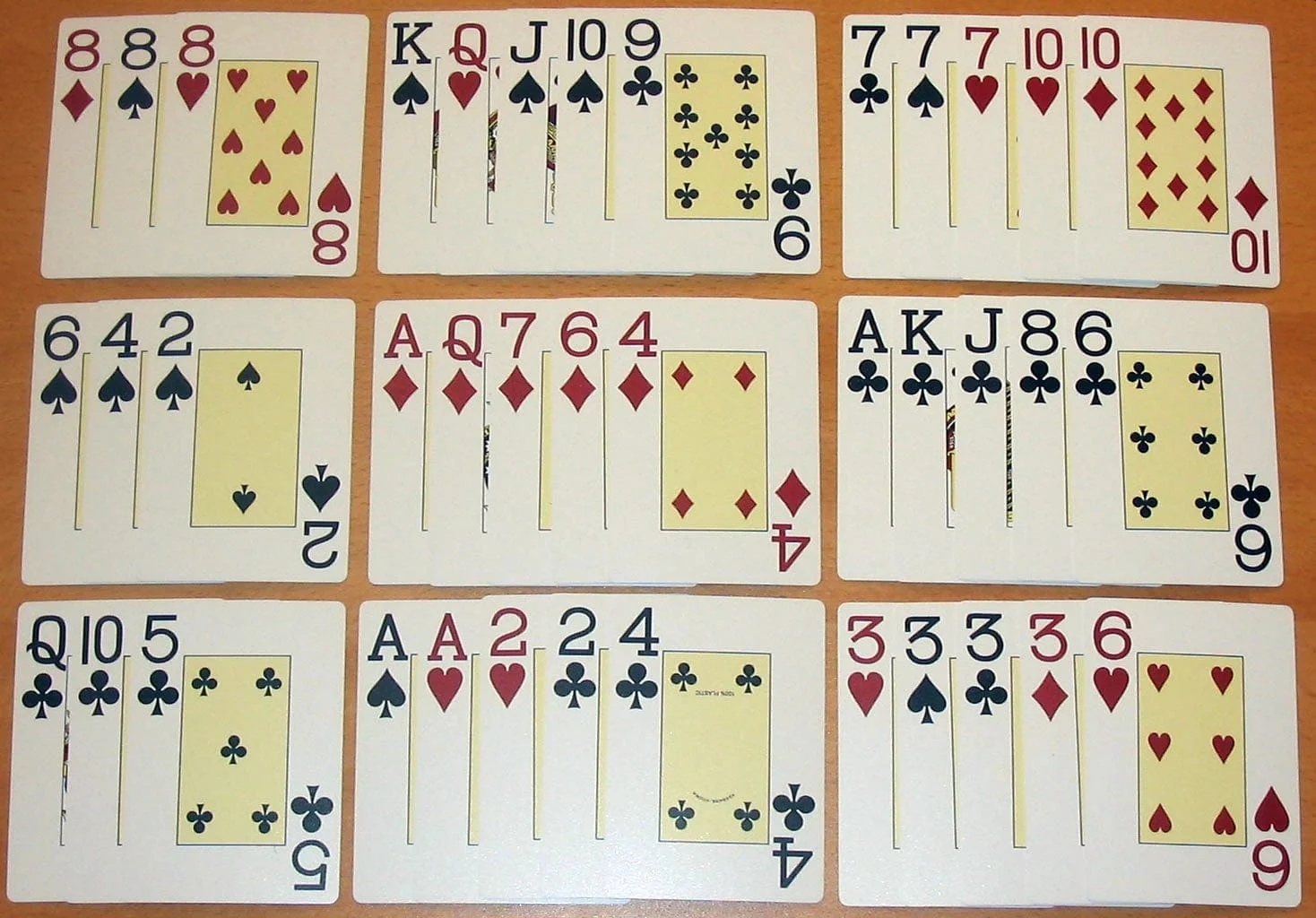 扎金花扑克牌组合展示